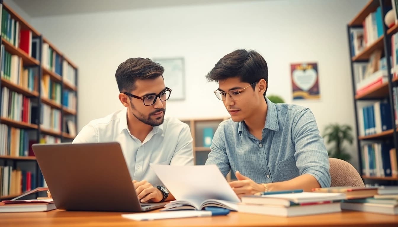 Providing online exams help through interactive tutoring session in a well-lit study space.