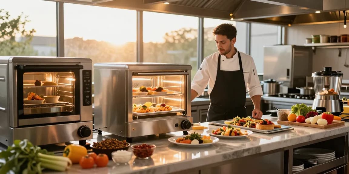 Food warmers in a commercial kitchen, showcasing freshly prepared dishes and vibrant ingredients.
