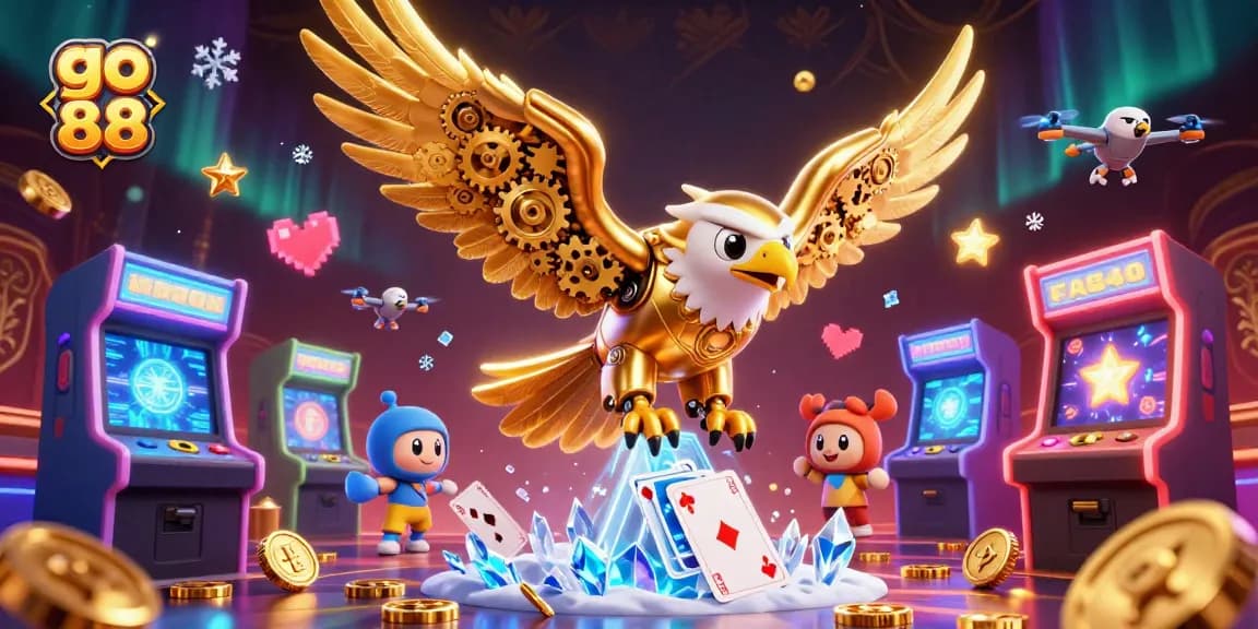 Experience thrilling action with go 88 in this vibrant 3D casino adventure scene.