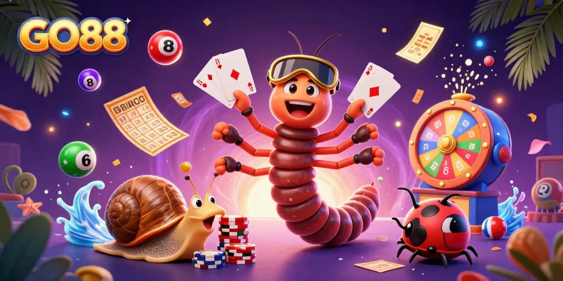 Engage with GO88's vibrant game world featuring a lively dealer and exciting elements.
