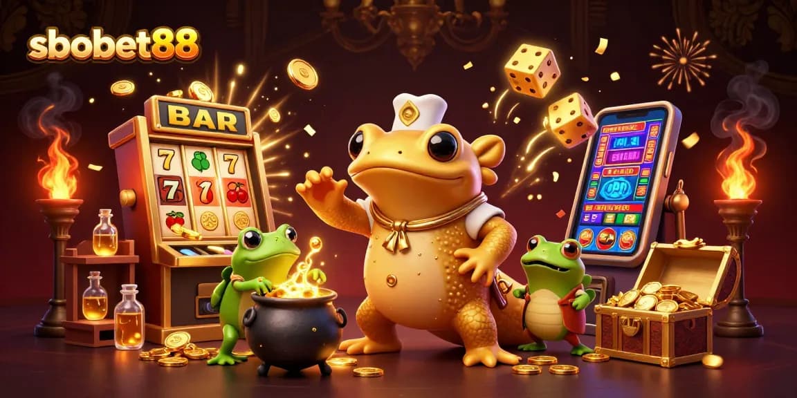 Experience sbobet88 with dynamic golden elements and a lively casino atmosphere.