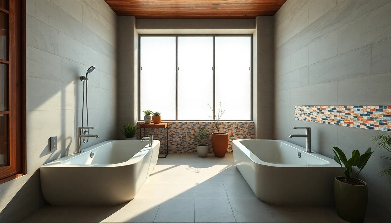 Upgrade your bathroom with elegant shower bases featuring sleek designs and vibrant tile work.