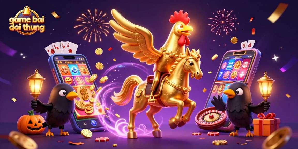Engage with game bai doi thuong through vibrant illustrations of casino excitement and dynamic gaming action.