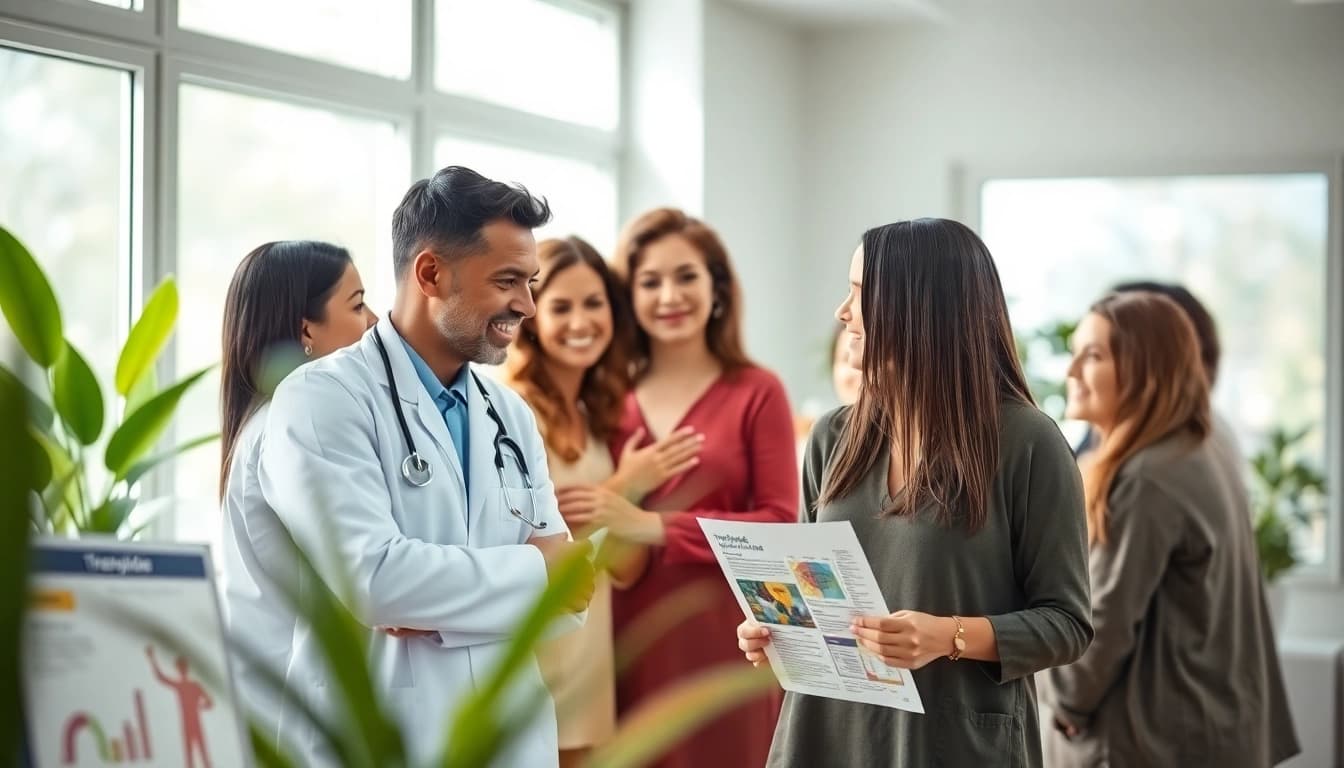 Tirzepatide visualizing healthcare professionals engaging with patients in a clinical environment.