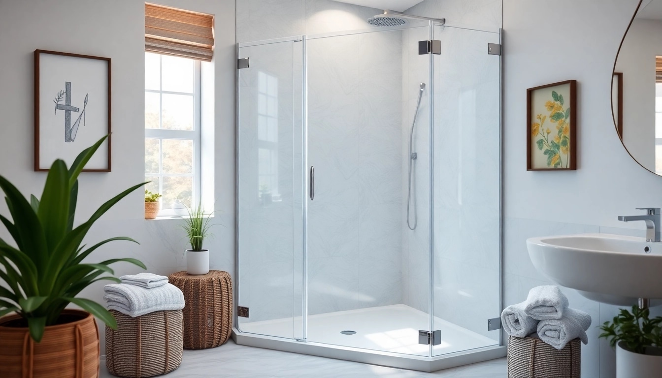 Showcase a stylish shower screen door, elegantly designed and functional for modern bathrooms.