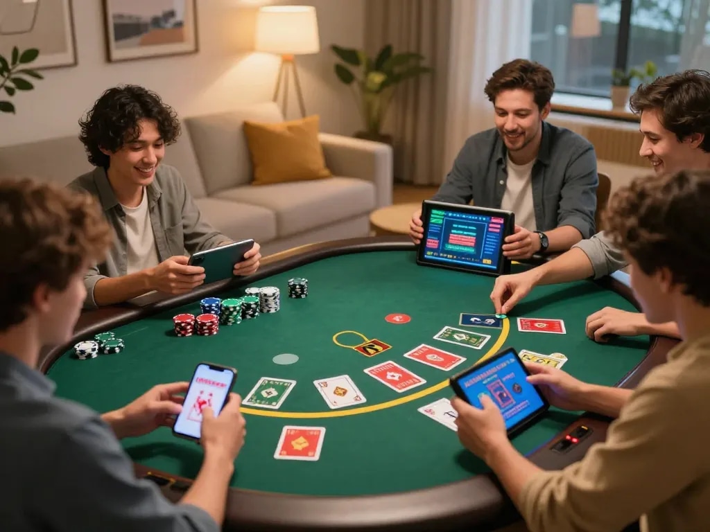 Players enjoying a live dealer blackjack game on 13win, showcasing thrilling online gambling moments and interactions