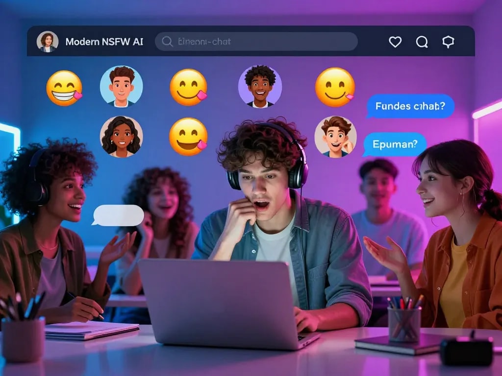 Engaging nsfw ai chat characters in an exciting digital space, showcasing interactive conversations.