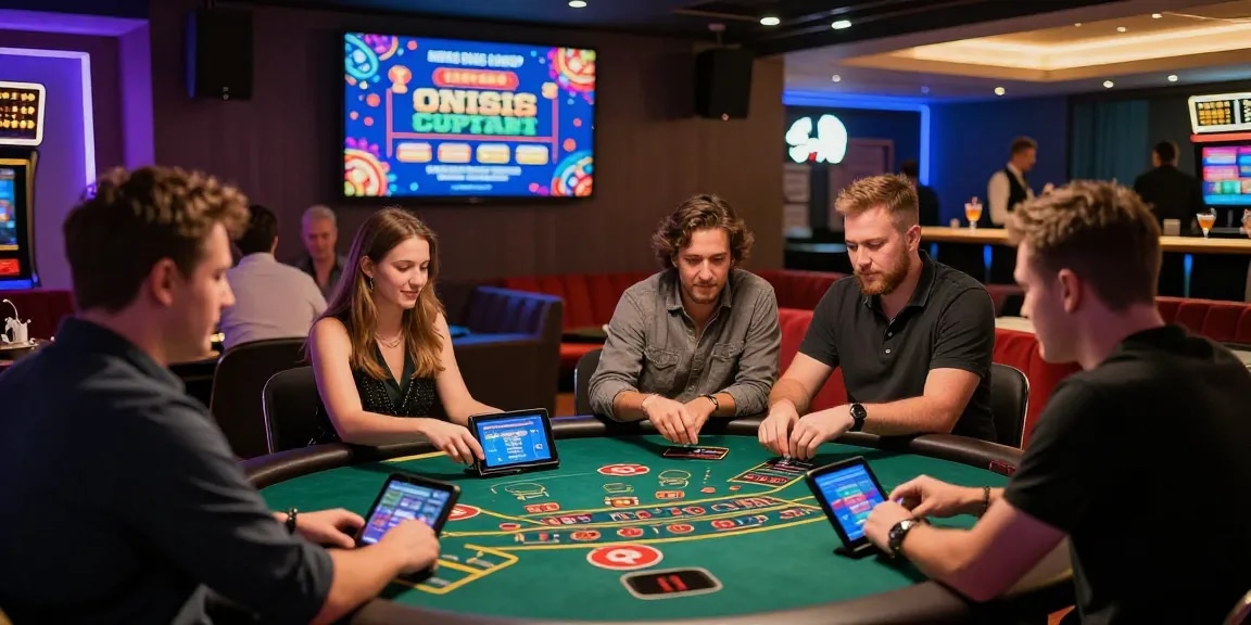Non UK casinos featured at https://tootingpharmacypractice.co.uk, showcasing diverse players engaged in gaming with vibrant atmosphere.