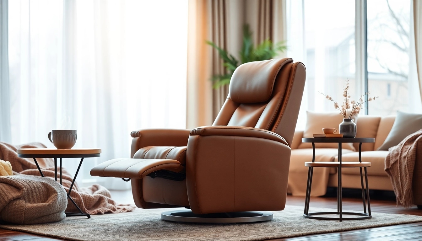 Experience the comfort of a recliner chair with massage and heat in an inviting living room.