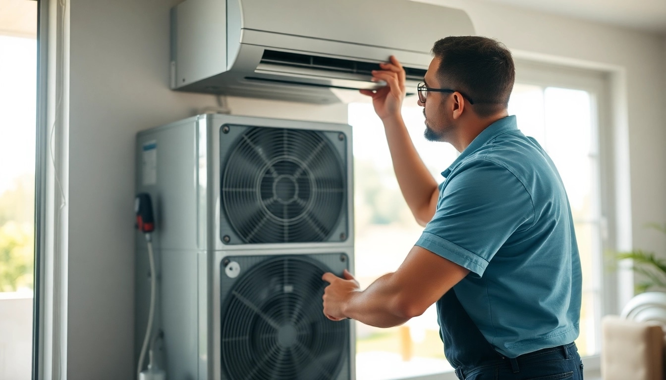 Skillful technician providing Air Conditioning Repair Tampa service in a home environment.