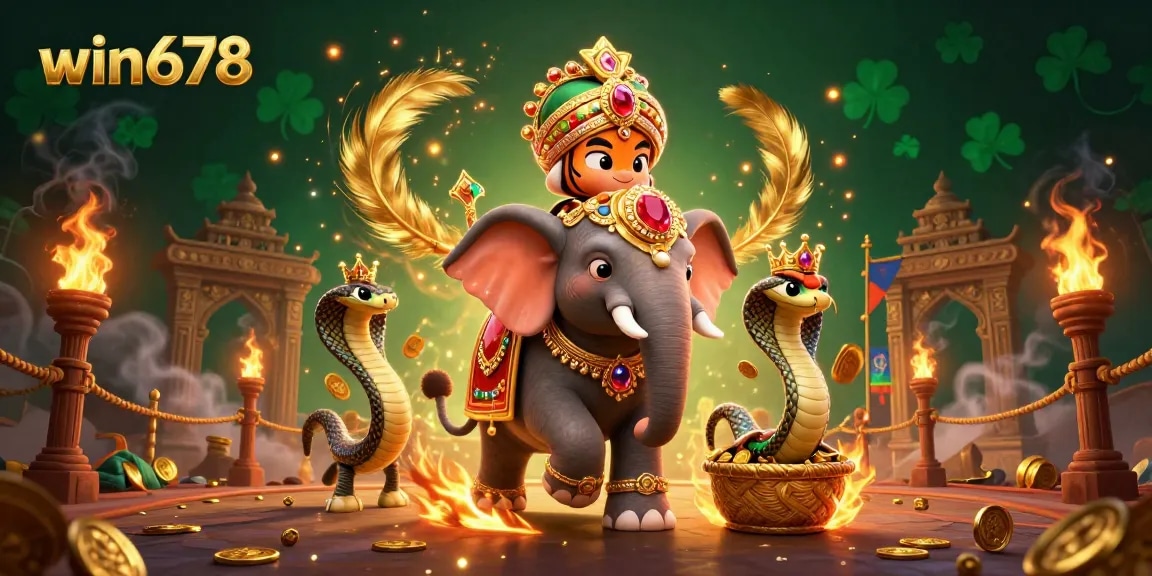 Experience the thrill of win678 with vibrant casino elements in an enchanting 3D scene.