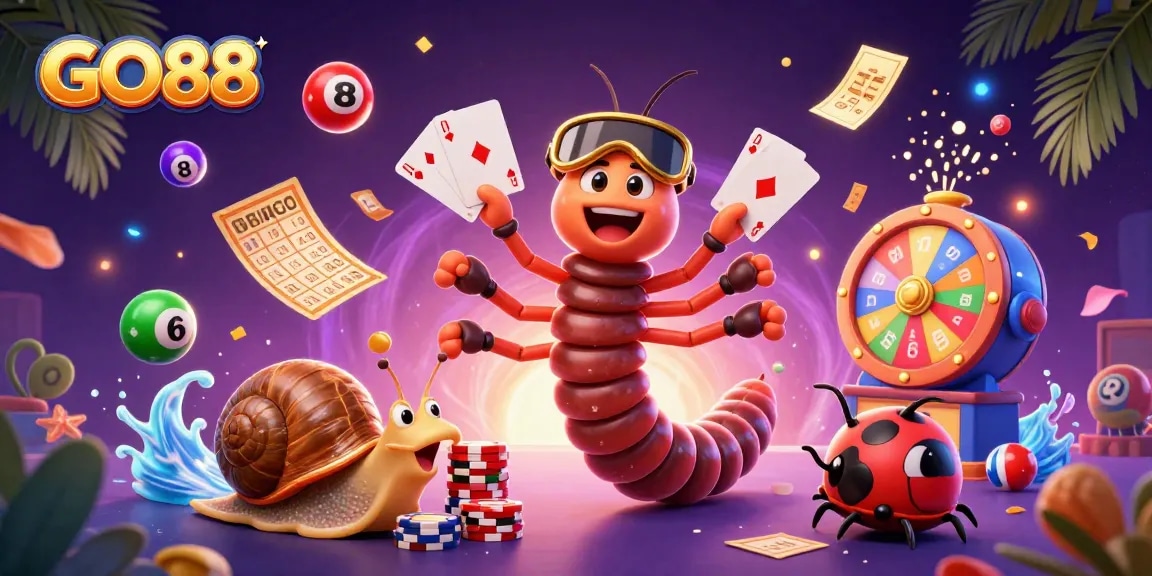 Engage with GO88's vibrant game world featuring a lively dealer and exciting elements.