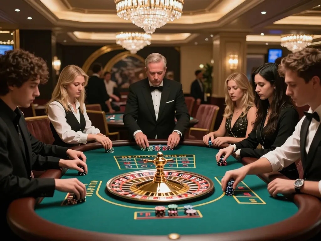 Experience the excitement of roulette at 789WINCOM TOWN with focused players and dynamic atmosphere.