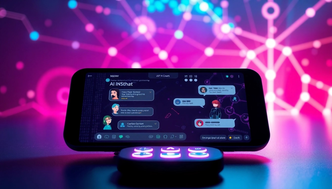 Explore an innovative interface of an ai nsfw chat platform showcasing vibrant, interactive characters.