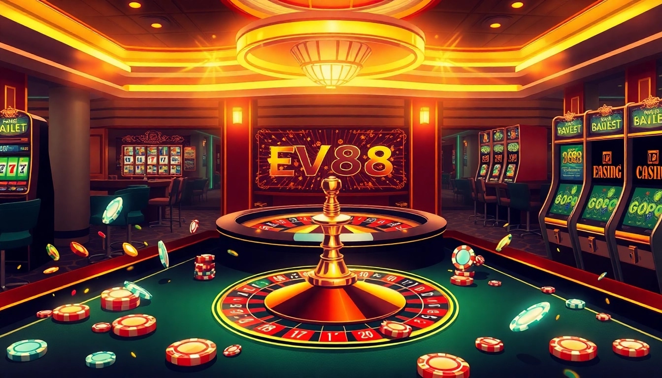 Experience the excitement of EV88 ea with vibrant casino tables and thrilling gameplay environments.