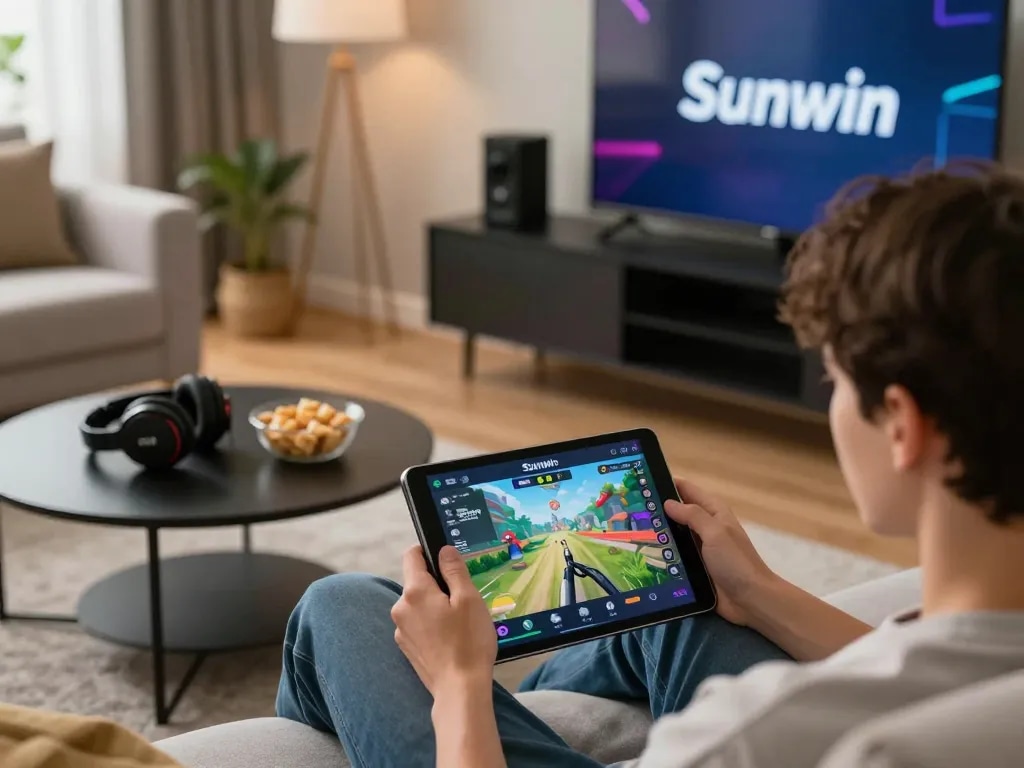 Experiencing the excitement of tải sunwin in a vibrant online gaming setting with engaging gameplay and a cozy atmosphere.