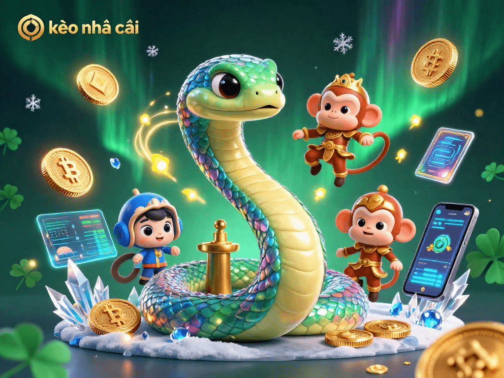 Engage in kèo nhà cái strategies with dynamic casino elements in a vibrant 3D illustration.