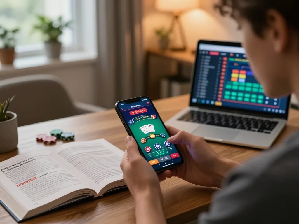 Player engaging with c168 com on smartphone for live dealer blackjack, showcasing an immersive gaming experience.