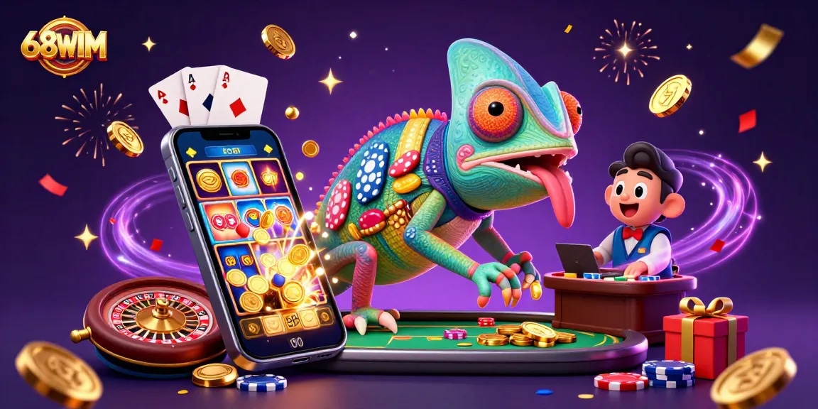 Experience the thrill of gaming at 68WIM with a vibrant casino scene showcasing dynamic elements.