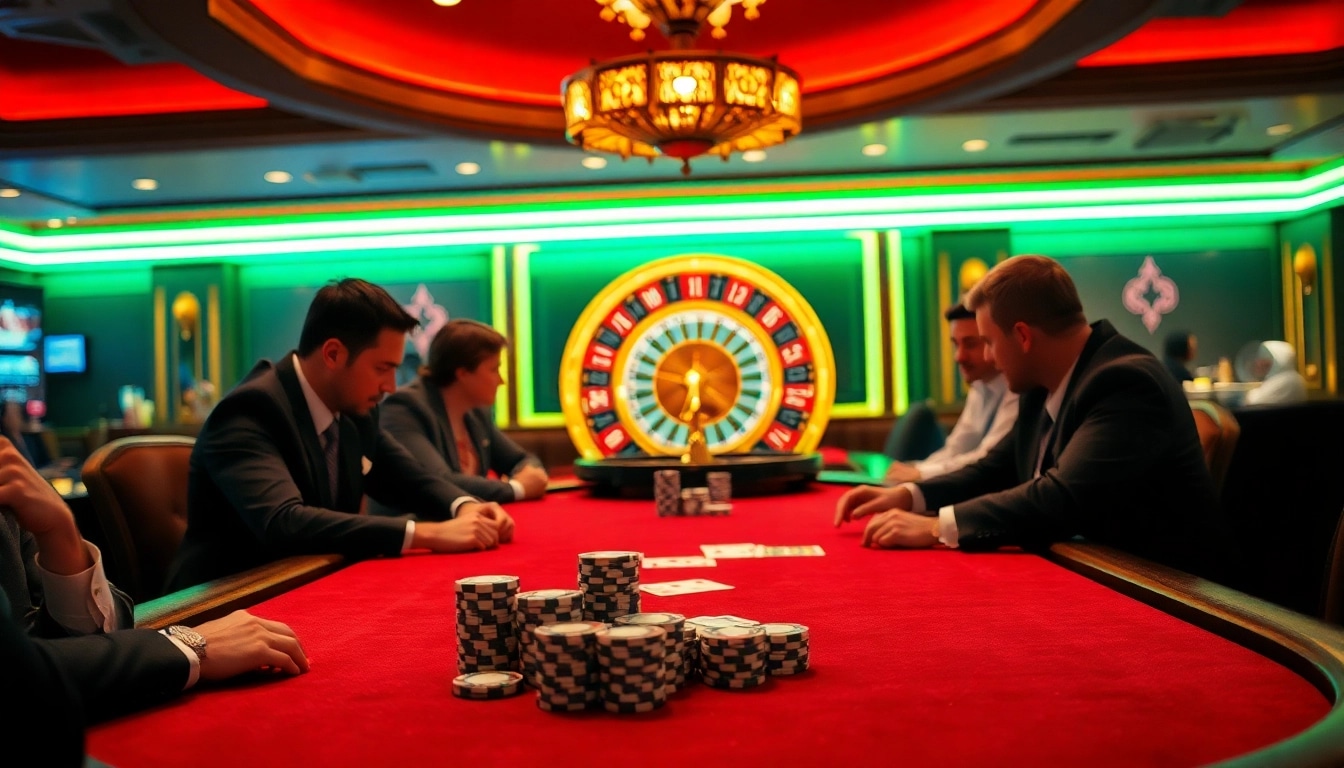 Experience thrilling poker action at Luongsontv's luxurious casino environment.
