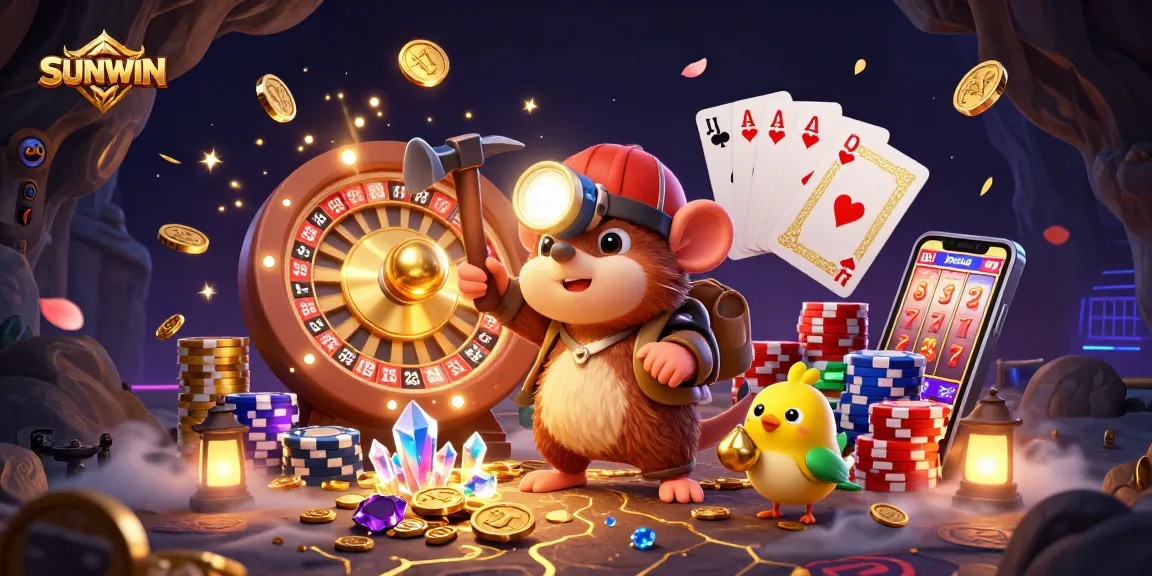 Win big at SUNWIN with slots and treasure games featuring vibrant 3D character action.
