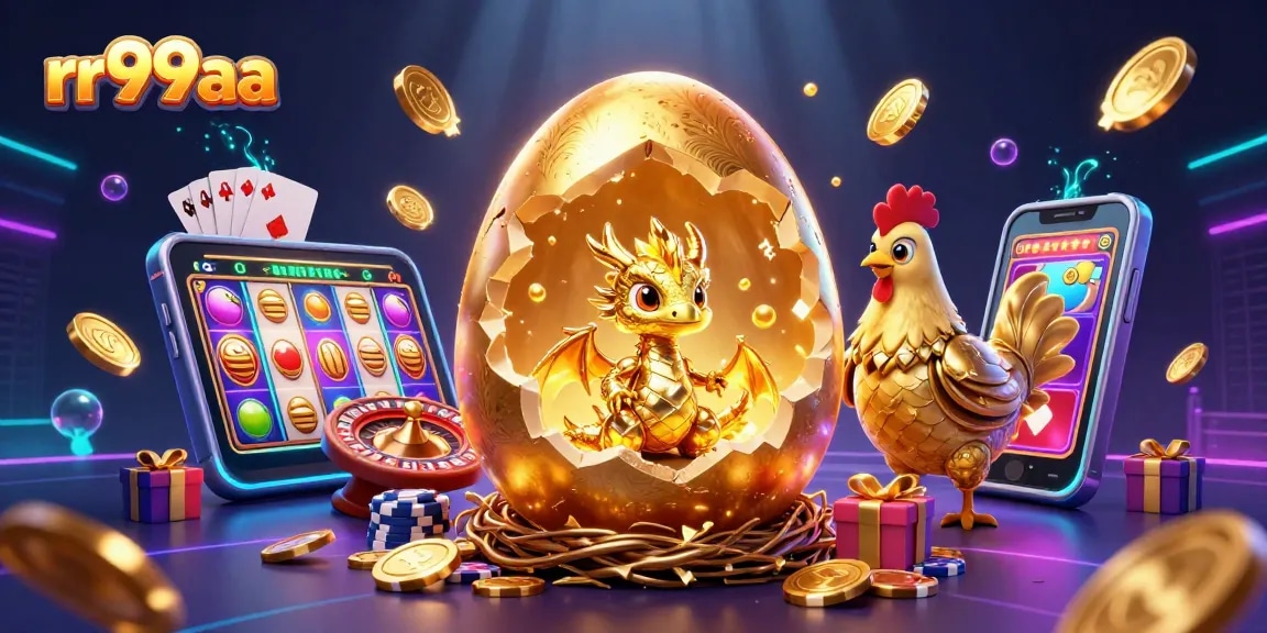 Experience thrilling wins at rr99aa with a golden dragon guarding winning poker chips.