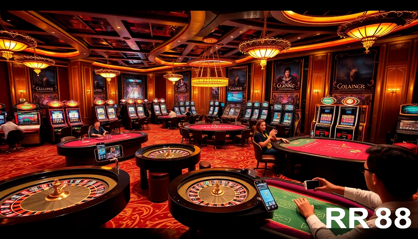 Engage with thrilling games at Trang game RR88's online casino, showcasing roulette and poker.