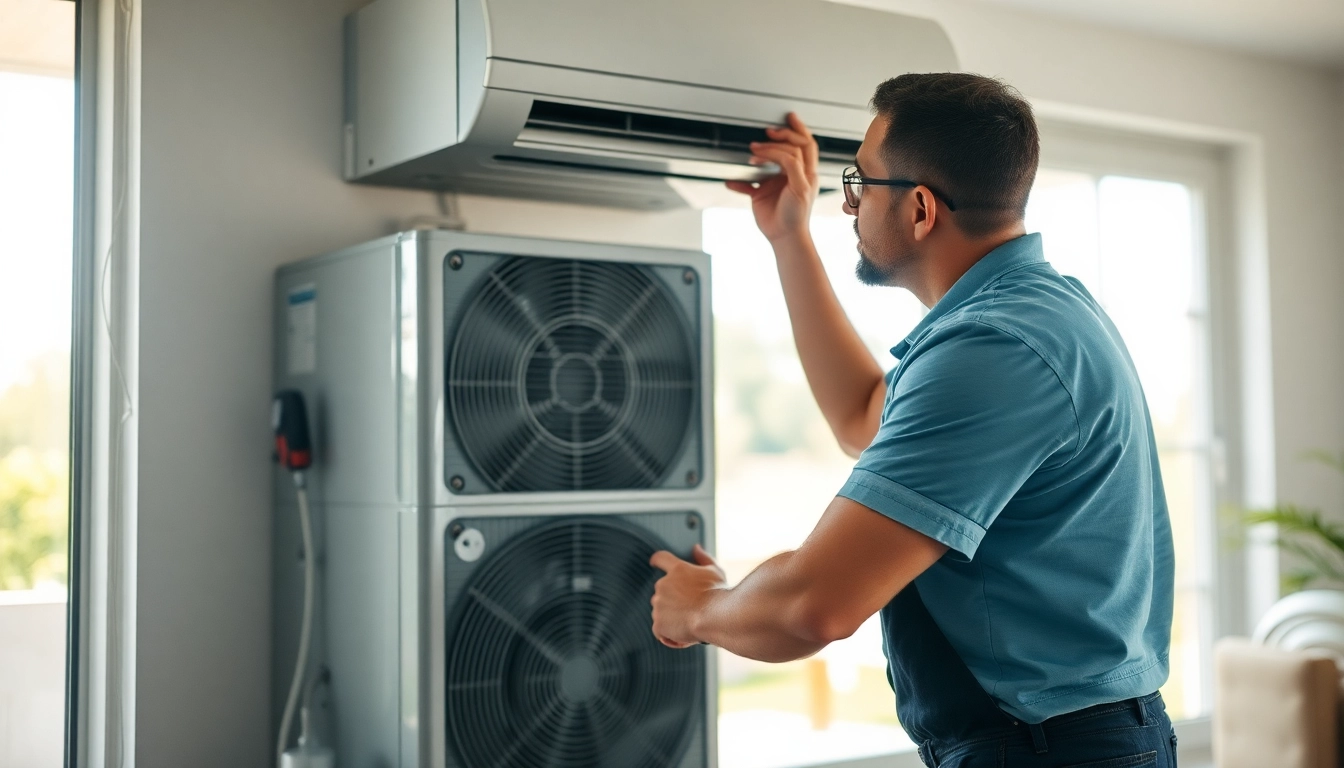 Skillful technician providing Air Conditioning Repair Tampa service in a home environment.