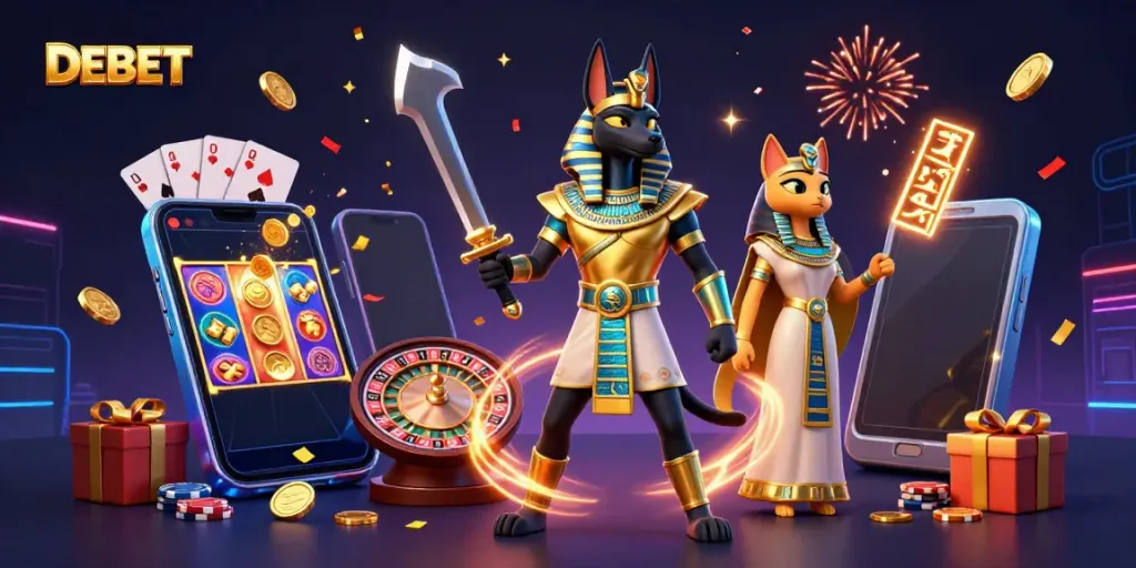 Experience dynamic sports betting with DEBET featuring ancient warriors and exciting gaming elements.