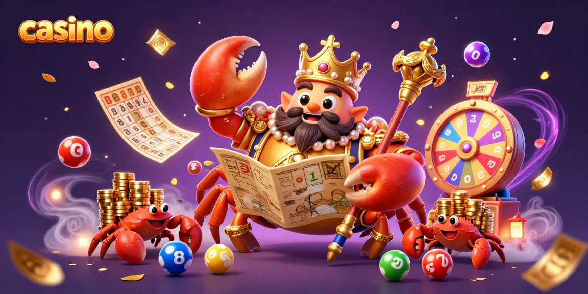 Experience the excitement of a casino with a vibrant illustration of a golden crab emperor and engaging game elements.