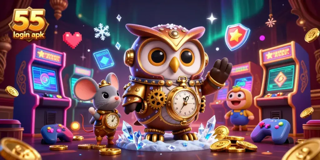 Play exciting games on 55 club login apk with vibrant casino-themed characters and dynamic visuals.