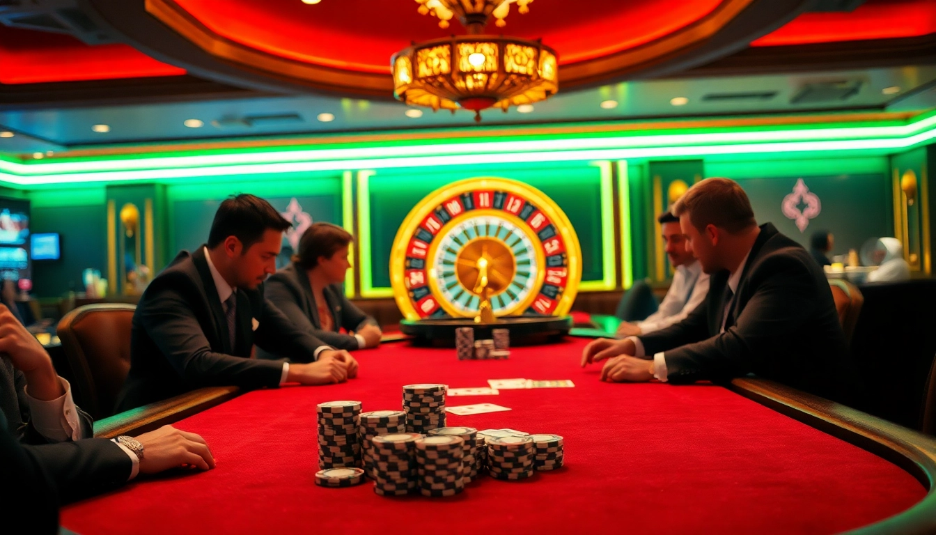 Experience thrilling poker action at Luongsontv's luxurious casino environment.