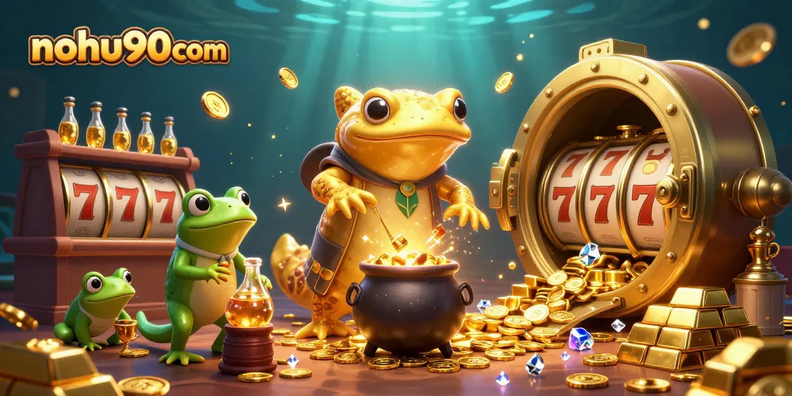 Experience thrilling jackpots at nohu90com in a vibrant casino scene with golden winnings.