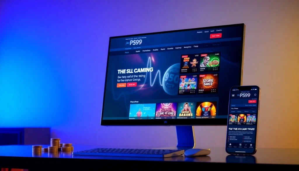 Engaging interface of the PS99 online gambling platform showcasing sports betting and live casino games.